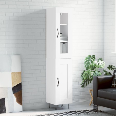 vidaXL Highboard Hochglanz-Weiß 34,5x34x180 cm Holzwerkstoff