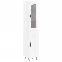 vidaXL Highboard Hochglanz-Weiß 34,5x34x180 cm Holzwerkstoff
