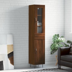 vidaXL Highboard Braun Eichen-Optik 34,5x34x180 cm Holzwerkstoff