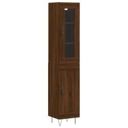 vidaXL Highboard Braun Eichen-Optik 34,5x34x180 cm Holzwerkstoff
