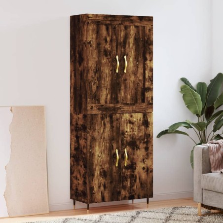 vidaXL Highboard Räuchereiche 69,5x34x180 cm Holzwerkstoff