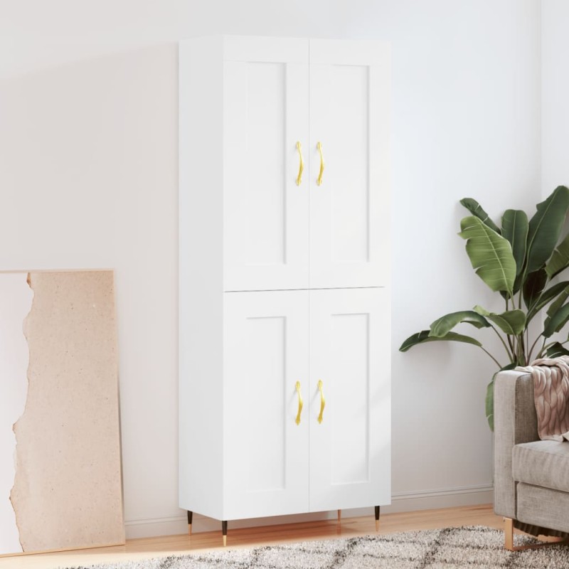vidaXL Highboard Hochglanz-Weiß 69,5x34x180 cm Holzwerkstoff vidaXL Highboard Hochglanz-Weiß 69,5x34x180 cm Holzwerkstoff