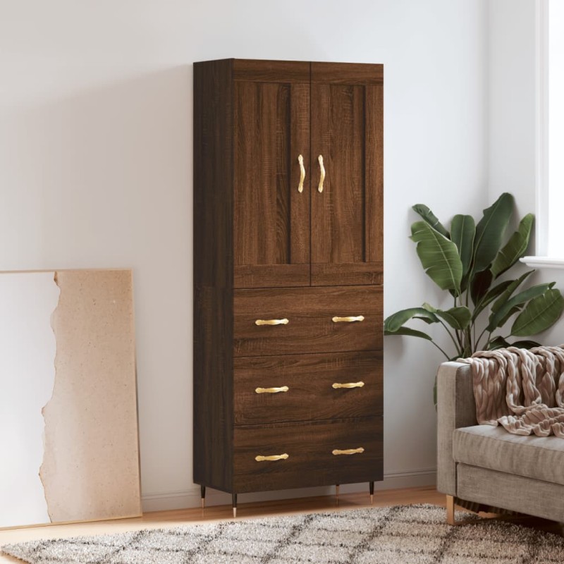 vidaXL Highboard Braun Eichen-Optik 69,5x34x180 cm Holzwerkstoff vidaXL Highboard Braun Eichen-Optik 69,5x34x180 cm Holzwerkstoff