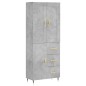vidaXL Highboard Betongrau 69,5x34x180 cm Holzwerkstoff