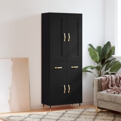 vidaXL Highboard Schwarz 69,5x34x180 cm Holzwerkstoff