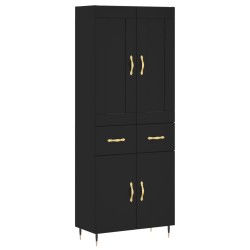 vidaXL Highboard Schwarz 69,5x34x180 cm Holzwerkstoff