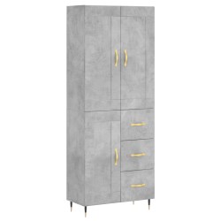 vidaXL Highboard Betongrau 69,5x34x180 cm Holzwerkstoff