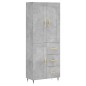 vidaXL Highboard Betongrau 69,5x34x180 cm Holzwerkstoff