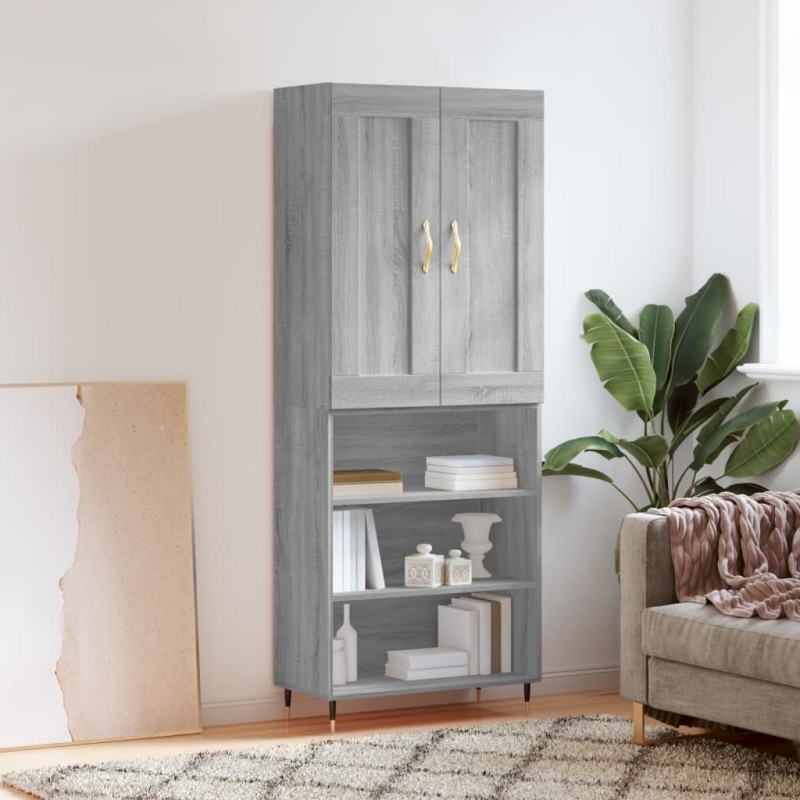 vidaXL Highboard Grau Sonoma 69,5x34x180 cm Holzwerkstoff vidaXL Highboard Grau Sonoma 69,5x34x180 cm Holzwerkstoff