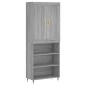vidaXL Highboard Grau Sonoma 69,5x34x180 cm Holzwerkstoff vidaXL Highboard Grau Sonoma 69,5x34x180 cm Holzwerkstoff