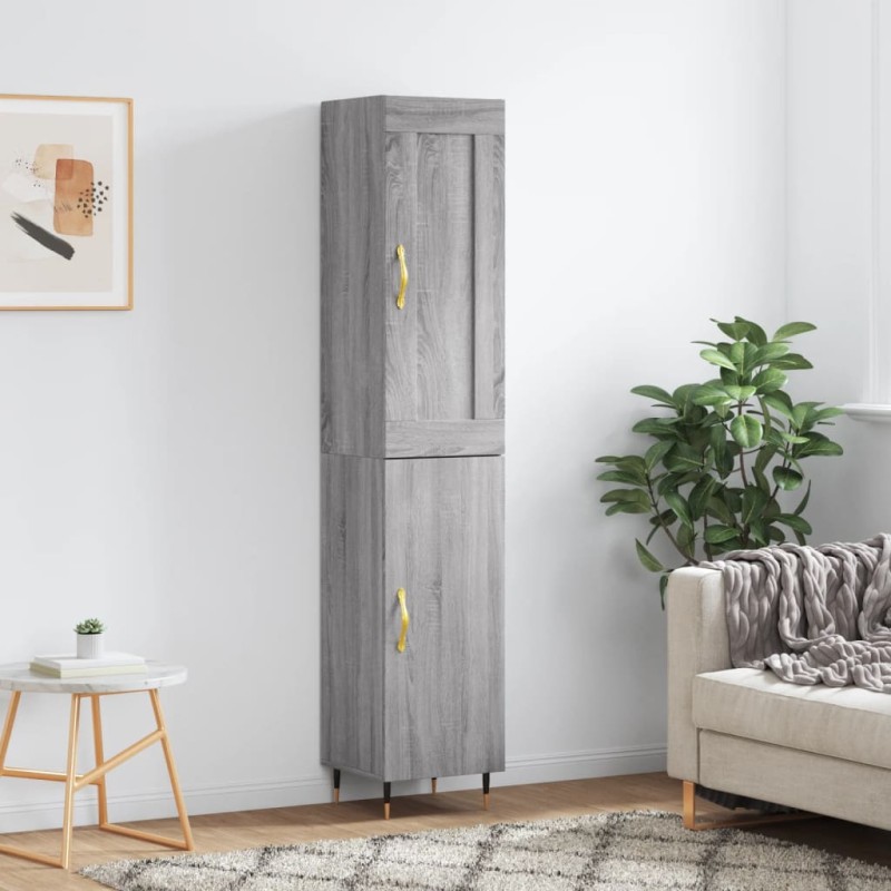vidaXL Highboard Grau Sonoma 34,5x34x180 cm Holzwerkstoff vidaXL Highboard Grau Sonoma 34,5x34x180 cm Holzwerkstoff
