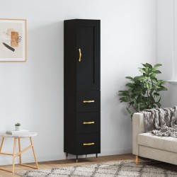 vidaXL Highboard Schwarz 34,5x34x180 cm Holzwerkstoff