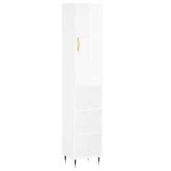 vidaXL Highboard Hochglanz-Weiß 34,5x34x180 cm Holzwerkstoff