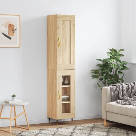 vidaXL Highboard Sonoma-Eiche 34,5x34x180 cm Holzwerkstoff