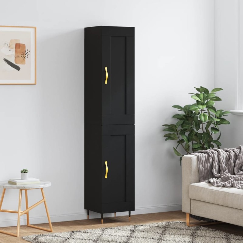 vidaXL Highboard Schwarz 34,5x34x180 cm Holzwerkstoff vidaXL Highboard Schwarz 34,5x34x180 cm Holzwerkstoff