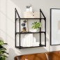 vidaXL Wandregal 3 Fächer Schwarz 60x21x78,5 cm Holzwerkstoff vidaXL Wandregal 3 Fächer Schwarz 60x21x78,5 cm Holzwerkstoff