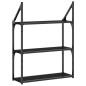 vidaXL Wandregal 3 Fächer Schwarz 60x21x78,5 cm Holzwerkstoff vidaXL Wandregal 3 Fächer Schwarz 60x21x78,5 cm Holzwerkstoff