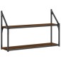 vidaXL Wandregal 2 Fächer Braun Eichen-Optik 80x21x51 cm Holzwerkstoff vidaXL Wandregal 2 Fächer Braun Eichen-Optik 80x21x51 cm Holzwerkstoff