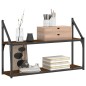 vidaXL Wandregal 2 Fächer Braun Eichen-Optik 80x21x51 cm Holzwerkstoff vidaXL Wandregal 2 Fächer Braun Eichen-Optik 80x21x51 cm Holzwerkstoff