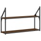 vidaXL Wandregal 2 Fächer Braun Eichen-Optik 80x21x51 cm Holzwerkstoff vidaXL Wandregal 2 Fächer Braun Eichen-Optik 80x21x51 cm Holzwerkstoff