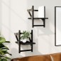 vidaXL Wandregale mit Stangen 2 Stk. Schwarz 20x25x30 cm vidaXL Wandregale mit Stangen 2 Stk. Schwarz 20x25x30 cm