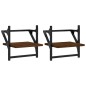 vidaXL Wandregale mit Stangen 2 Stk. Braun Eichen-Optik 30x25x30 cm vidaXL Wandregale mit Stangen 2 Stk. Braun Eichen-Optik 30x25x30 cm