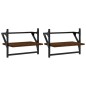 vidaXL Wandregale mit Stangen 2 Stk. Braun Eichen-Optik 40x25x30 cm vidaXL Wandregale mit Stangen 2 Stk. Braun Eichen-Optik 40x25x30 cm