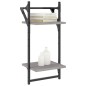 vidaXL Wandregale mit 2 Ablagen & Stangen 2 Stk Grau Sonoma 30x25x65cm vidaXL Wandregale mit 2 Ablagen & Stangen 2 Stk Grau Sonoma 30x25x65cm