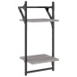 vidaXL Wandregale mit 2 Ablagen & Stangen 2 Stk Grau Sonoma 30x25x65cm vidaXL Wandregale mit 2 Ablagen & Stangen 2 Stk Grau Sonoma 30x25x65cm