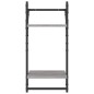 vidaXL Wandregale mit 2 Ablagen & Stangen 2 Stk Grau Sonoma 30x25x65cm vidaXL Wandregale mit 2 Ablagen & Stangen 2 Stk Grau Sonoma 30x25x65cm