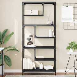 vidaXL Bücherregal Schwarz 81x36x176 cm Holzwerkstoff