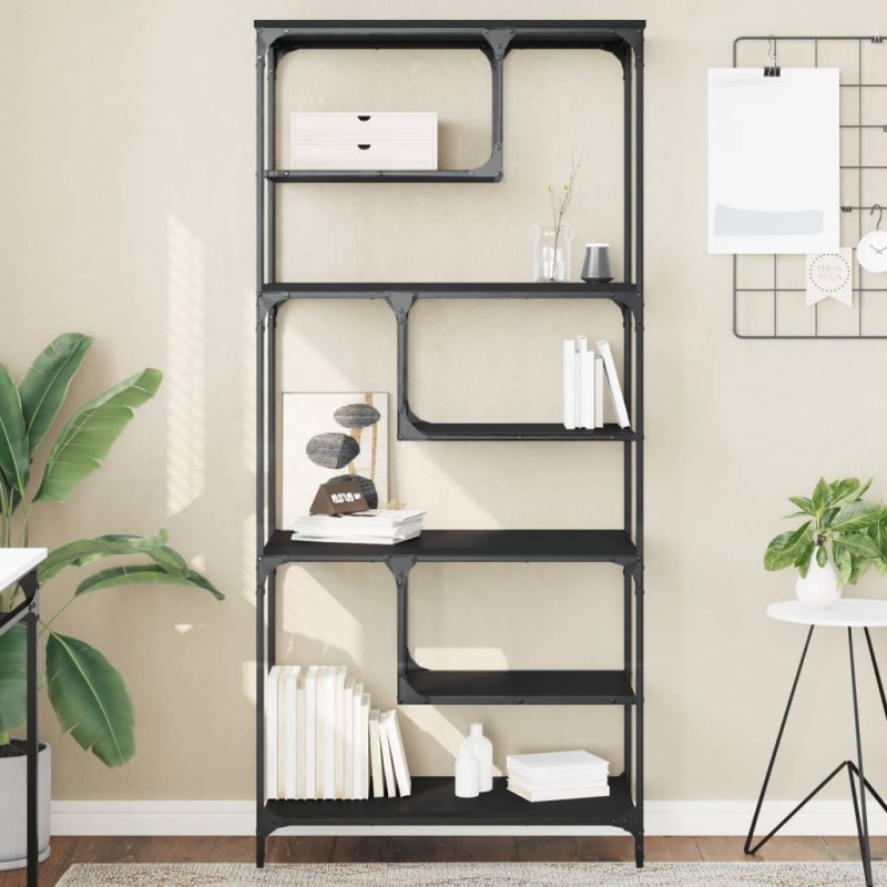 vidaXL Bücherregal Schwarz 81x36x176 cm Holzwerkstoff vidaXL Bücherregal Schwarz 81x36x176 cm Holzwerkstoff