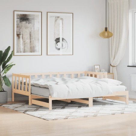 vidaXL Tagesbett Ausziehbar Weiß 80x200 cm Massivholz Kiefer
