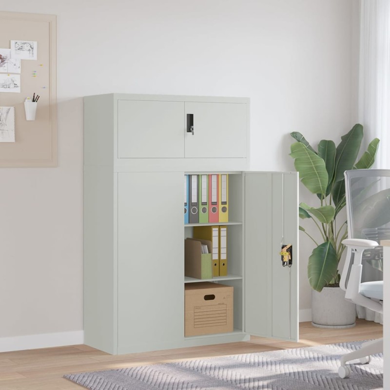 vidaXL Aktenschrank Hellgrau 90x40x145 cm Stahl vidaXL Aktenschrank Hellgrau 90x40x145 cm Stahl