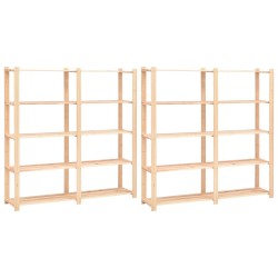 Lagerregale 5 Böden 2 Stk. 170x38x170cm Massivholz Kiefer 500kg