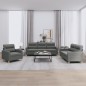 vidaXL 3-tlg. Sofagarnitur mit Kissen Dunkelgrau Stoff vidaXL 3-tlg. Sofagarnitur mit Kissen Dunkelgrau Stoff
