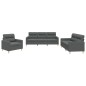 vidaXL 3-tlg. Sofagarnitur mit Kissen Dunkelgrau Stoff vidaXL 3-tlg. Sofagarnitur mit Kissen Dunkelgrau Stoff