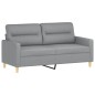 vidaXL 2-tlg. Sofagarnitur mit Kissen Hellgrau Stoff vidaXL 2-tlg. Sofagarnitur mit Kissen Hellgrau Stoff