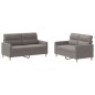 vidaXL 2-tlg. Sofagarnitur mit Kissen Taupe Stoff vidaXL 2-tlg. Sofagarnitur mit Kissen Taupe Stoff
