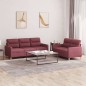 vidaXL 2-tlg. Sofagarnitur mit Kissen Weinrot Stoff vidaXL 2-tlg. Sofagarnitur mit Kissen Weinrot Stoff