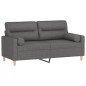 vidaXL 2-Sitzer-Sofa mit Zierkissen Dunkelgrau 140 cm Stoff vidaXL 2-Sitzer-Sofa mit Zierkissen Dunkelgrau 140 cm Stoff