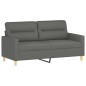 vidaXL 2-Sitzer-Sofa mit Zierkissen Dunkelgrau 140 cm Stoff vidaXL 2-Sitzer-Sofa mit Zierkissen Dunkelgrau 140 cm Stoff