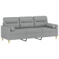 vidaXL 3-Sitzer-Sofa mit Zierkissen Hellgrau 180 cm Stoff vidaXL 3-Sitzer-Sofa mit Zierkissen Hellgrau 180 cm Stoff