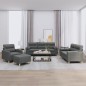 vidaXL 4-tlg. Sofagarnitur mit Kissen Dunkelgrau Stoff vidaXL 4-tlg. Sofagarnitur mit Kissen Dunkelgrau Stoff