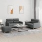 vidaXL 3-tlg. Sofagarnitur mit Kissen Dunkelgrau Stoff vidaXL 3-tlg. Sofagarnitur mit Kissen Dunkelgrau Stoff