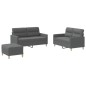 vidaXL 3-tlg. Sofagarnitur mit Kissen Dunkelgrau Stoff vidaXL 3-tlg. Sofagarnitur mit Kissen Dunkelgrau Stoff