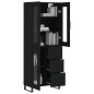 Highboard Schwarz 69,5x34x180 cm Holzwerkstoff Highboard Schwarz 69,5x34x180 cm Holzwerkstoff
