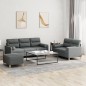 vidaXL 3-tlg. Sofagarnitur mit Kissen Dunkelgrau Stoff vidaXL 3-tlg. Sofagarnitur mit Kissen Dunkelgrau Stoff