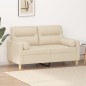 vidaXL 2-Sitzer-Sofa mit Zierkissen Creme 120 cm Stoff vidaXL 2-Sitzer-Sofa mit Zierkissen Creme 120 cm Stoff