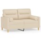 vidaXL 2-Sitzer-Sofa mit Zierkissen Creme 120 cm Stoff vidaXL 2-Sitzer-Sofa mit Zierkissen Creme 120 cm Stoff